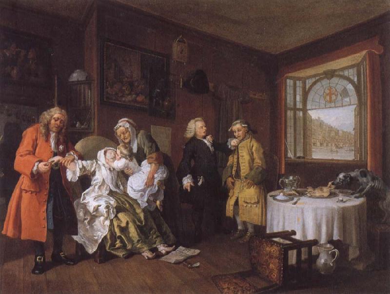 William Hogarth Marriage a la mode VI The Lady-s Death Sweden oil painting art